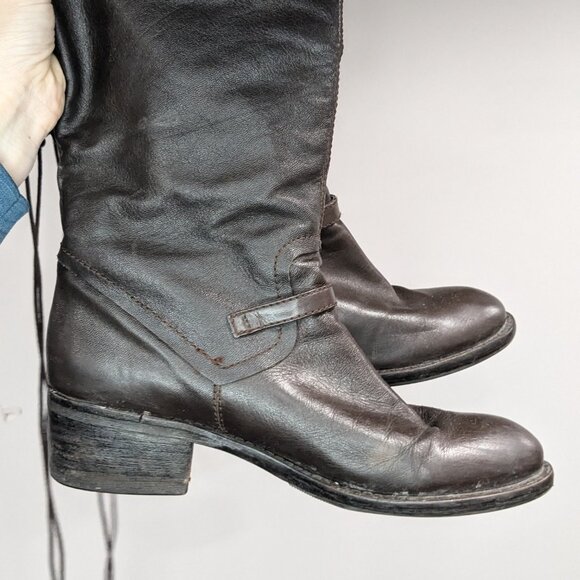 BCBGeneration Lace Back Tall Boots Brown Size 7.5 - Picture 2 of 7